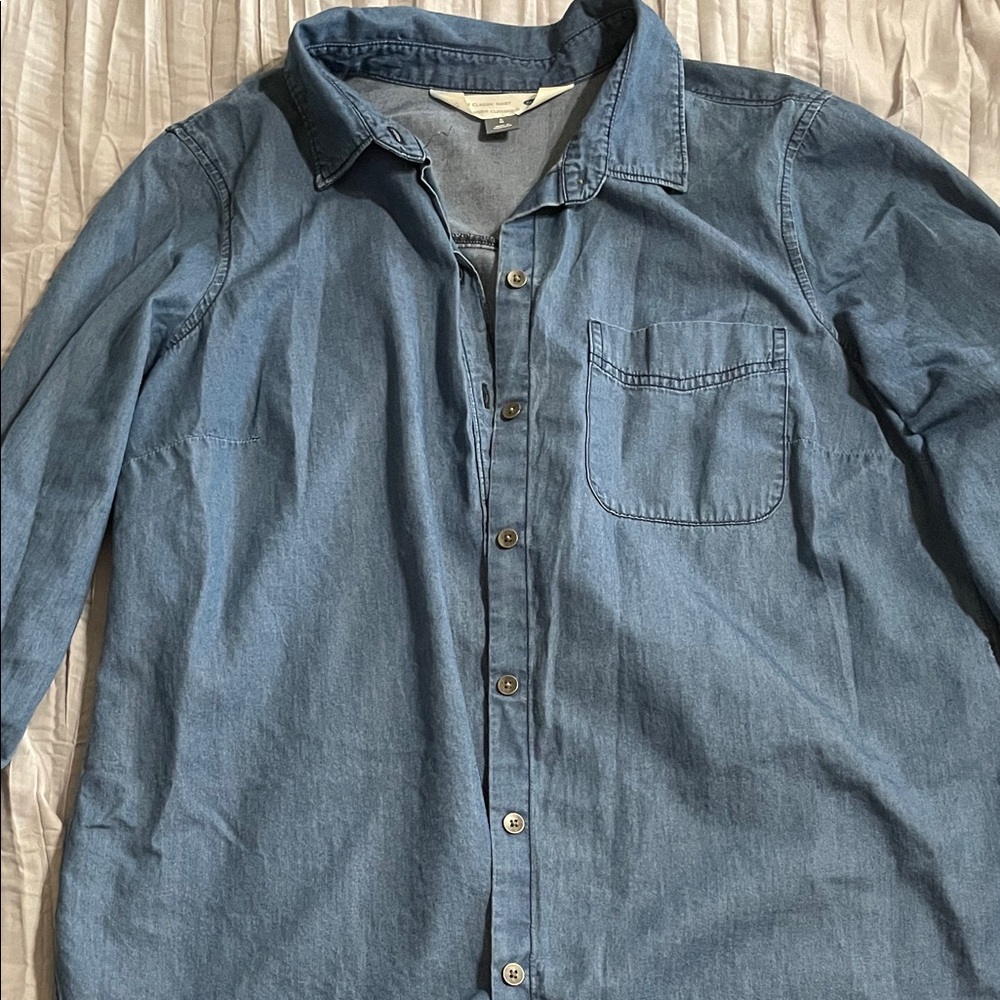 Old Navy Women's Blue Button Down Shirt